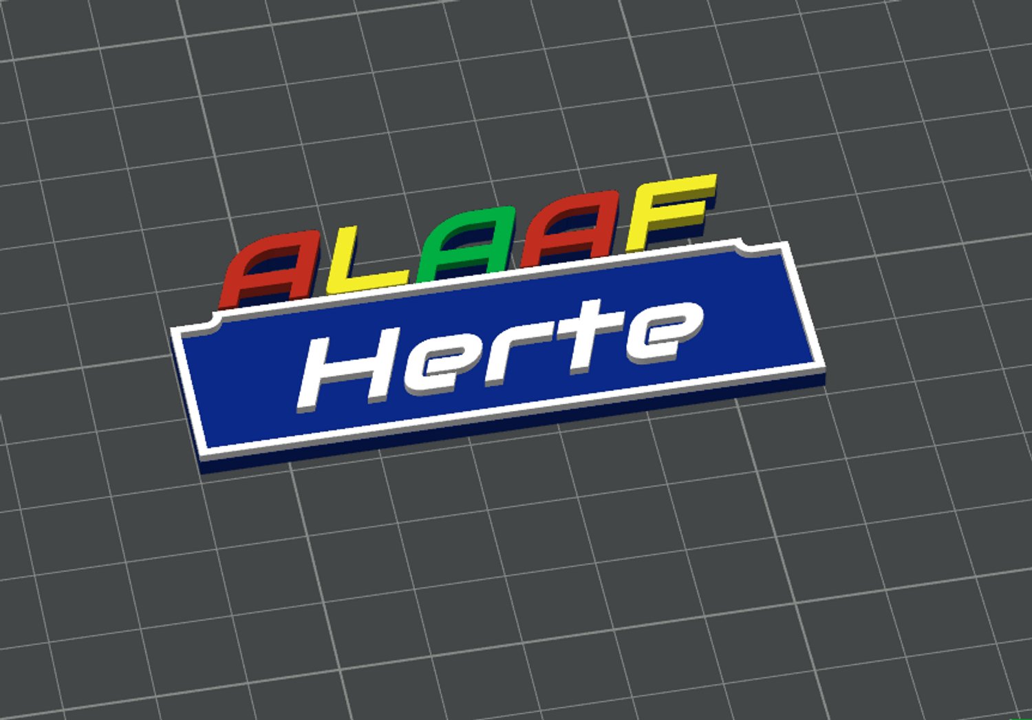 Naamspeldje ALAAF HERTE - 70X30X3MM