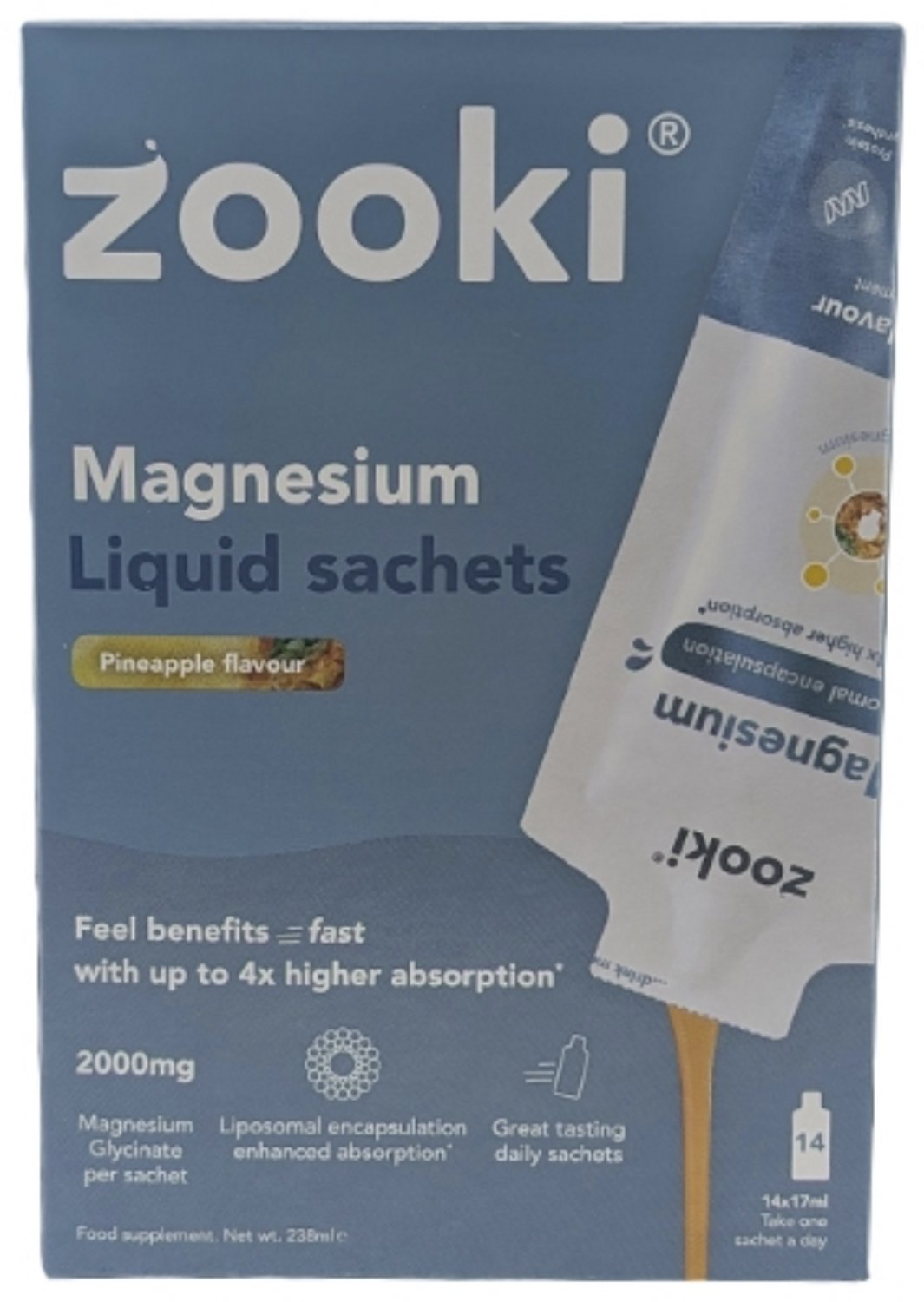 Zooki Magnesium Pineapple 14 sachets x 17 ML