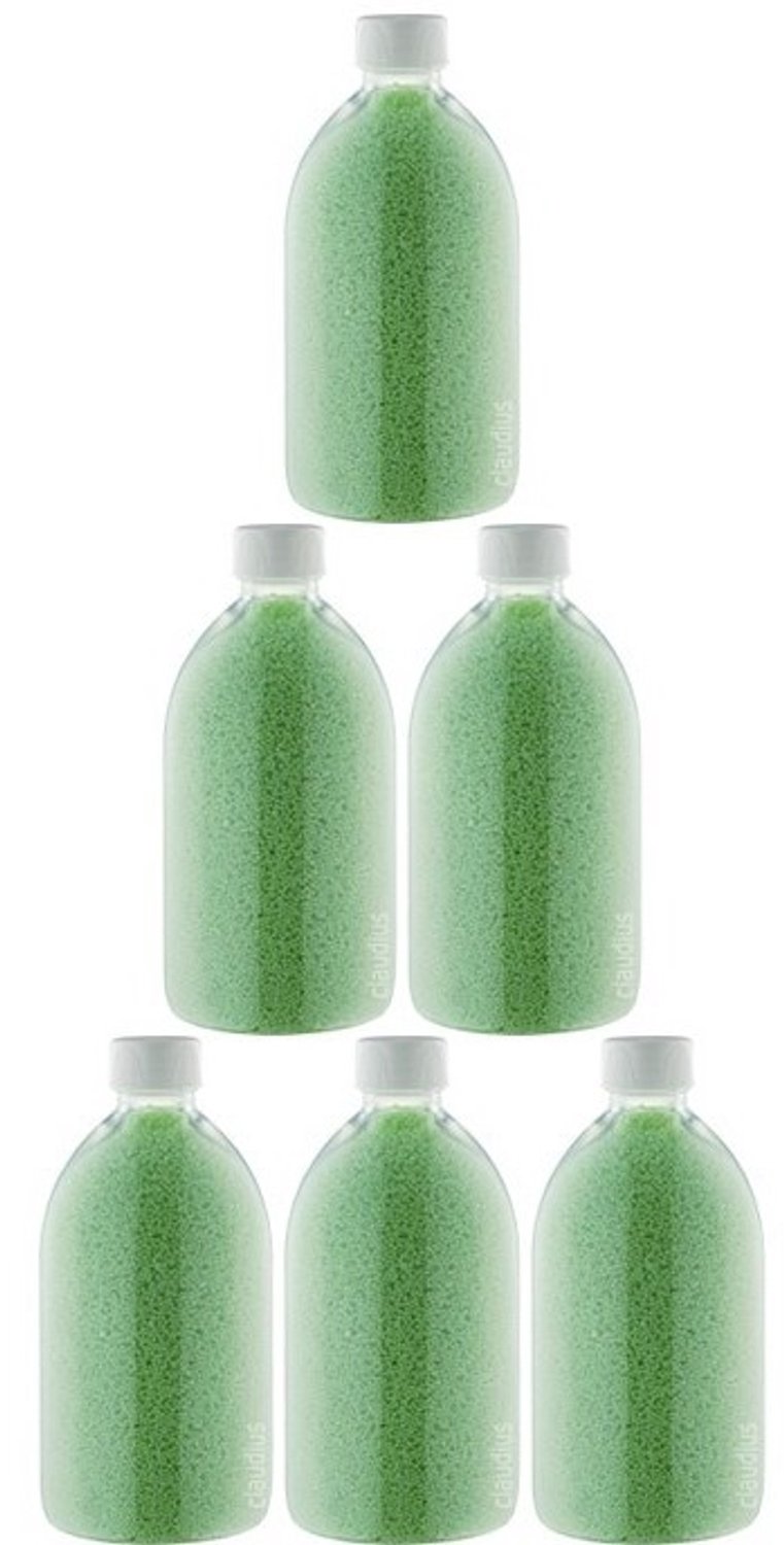 Claudius Badkaviaar Eucalyptus - 400 gram - Fles met witte dop - set van 6 stuks - bad parels voor in bad
