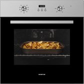 Inventum IOH6070RK Inbouwoven - 65L - Hetelucht & Grill - 60cm - 50-250°C - 8 standen - Zwart/RVS