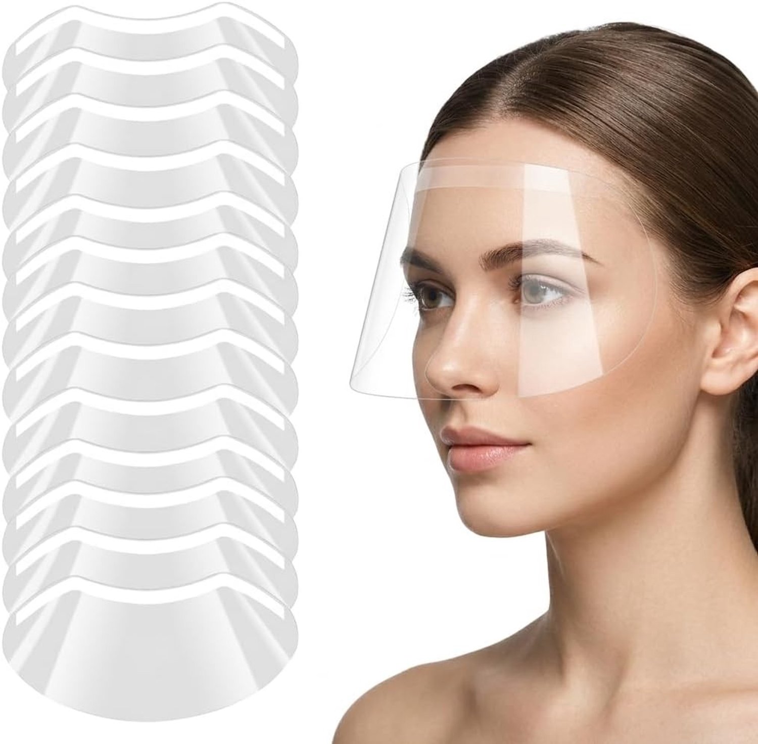Set van 100 Transparante Gezichtsvisors voor Optimale Oogbescherming, Ideaal na Chirurgie, Haarwassen en Stylen, Stof- en Spatbestendig voor Volwassenen