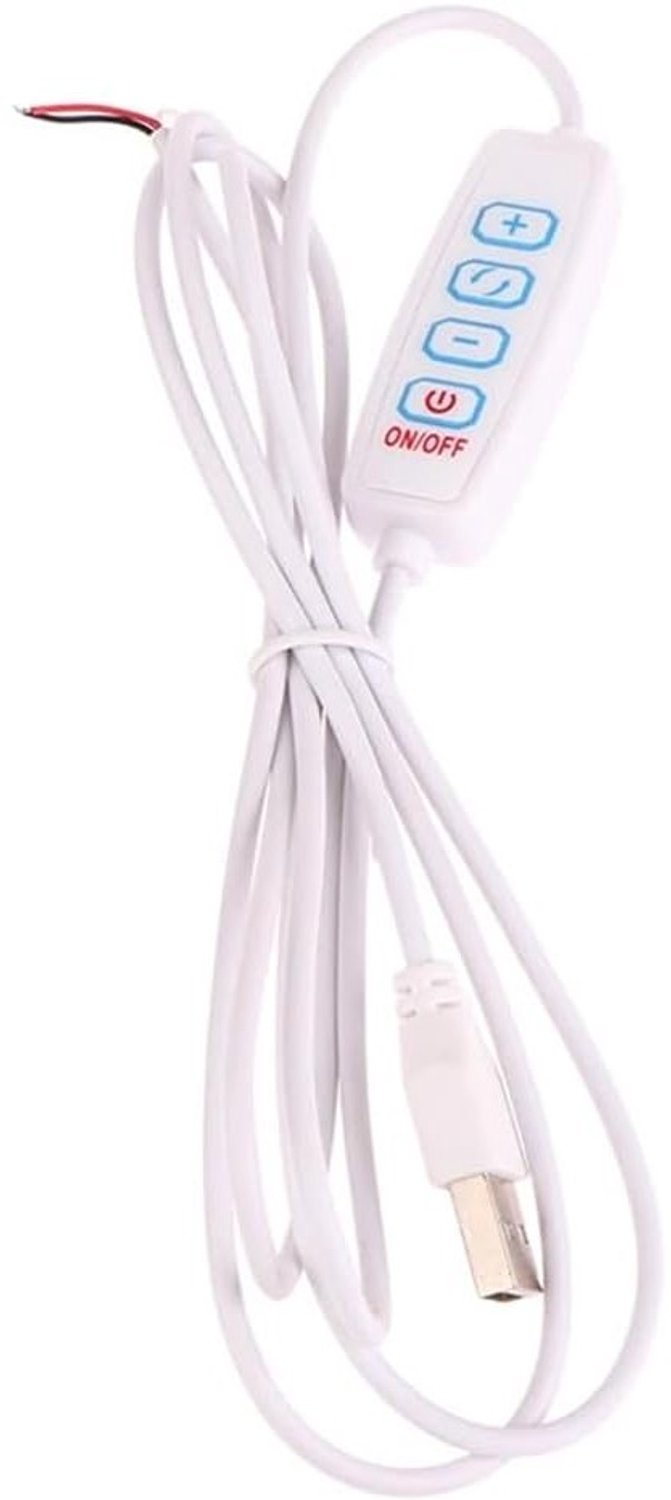 USB LED Dimmer - Wit - 1,5 meter - Dimbare Schakelaar voor LED Verlichting - Voor Tafellampen