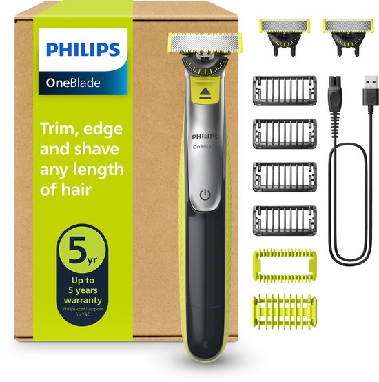 Philips OneBlade 360 Face & Body Elektrische Baardtrimmer - Scheerapparaat - Body Groomer - 3 mesjes - Stoppelkam - 1x Body Kit- QP2834/31