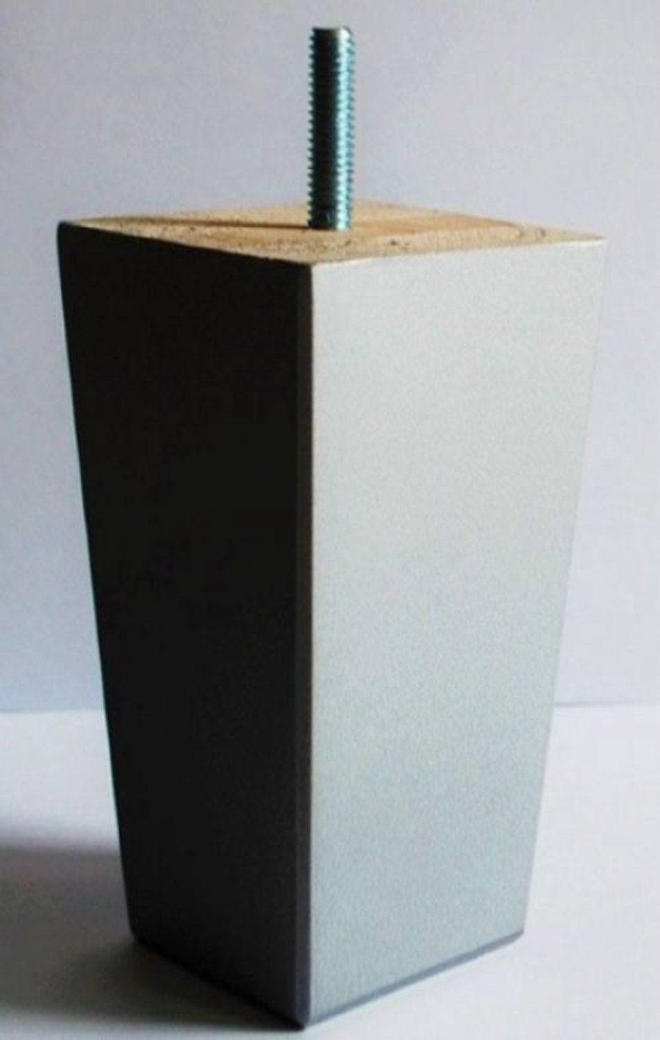 Boxspringpoten model Taurus, set 6 stuks, hout, M8 schroefdraad - 14cm - alu-grijs