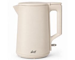 Vivid Green Waterkoker - 1.7L - Dubbelwandig - BPA-vrij - RVS - 2000W - Elektrisch - Beige