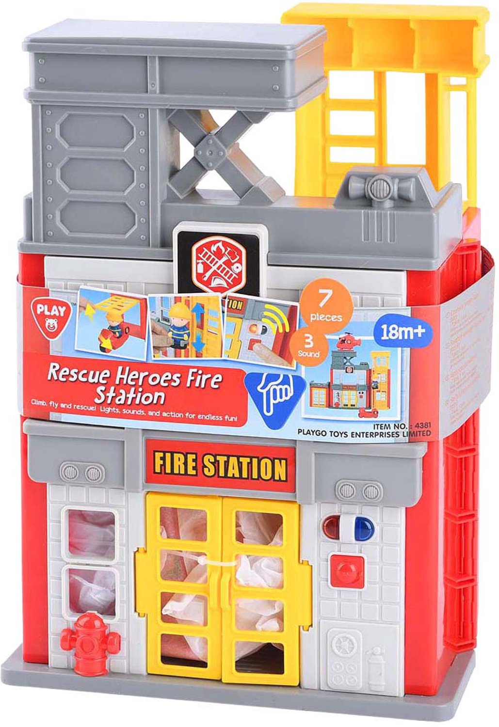 Playgo brandweer speelgoedkazerne met geluid - Rescue Heroes set.