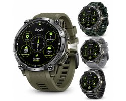 Evy24 Smartwatch Amoled GPS Pro 50mm - Sporthorloge Heren & Dames - Zelfstandige GPS/GNSS - Waterdicht - Belfunctie - Zaklamp - Kompas - Hoogtemeter - Barometer - 100+ Sportmodi - Outdoor - Groen