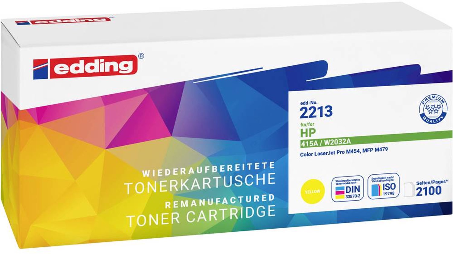 Edding Toner vervangt HP 415A (W2032A) Compatibel Geel 2100 bladzijden EDD-2213 18-2213 Kleurloos