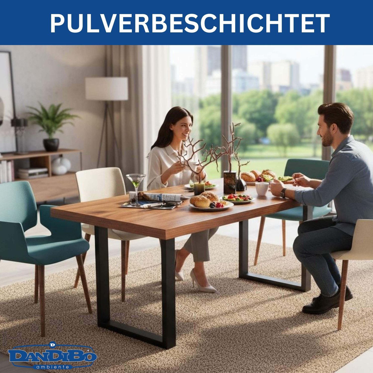 ‎DanDiBo DanDiBo Tafelpoten U-vorm - Set van 2 - Zwart metaal - 72 x 70 cm