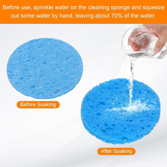 Solderdraad en Reinigingspons, 10 Stuks, 1,97 Inch, Vervangingspons voor Hoge Temperatuur, Ideaal voor het Schoonmaken van Loodpunttips, Blauw — afbeelding 3