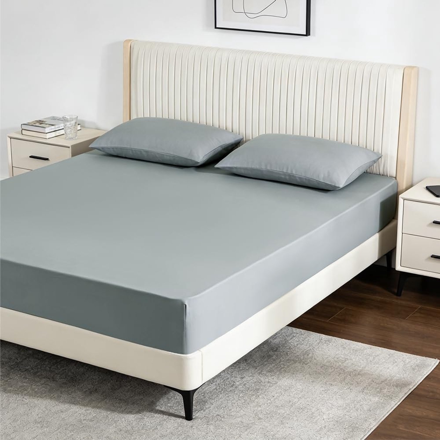 Duraxl Hoeslaken - Extra diep 30 cm - Microvezel - Grijs - 160 x 200 cm
