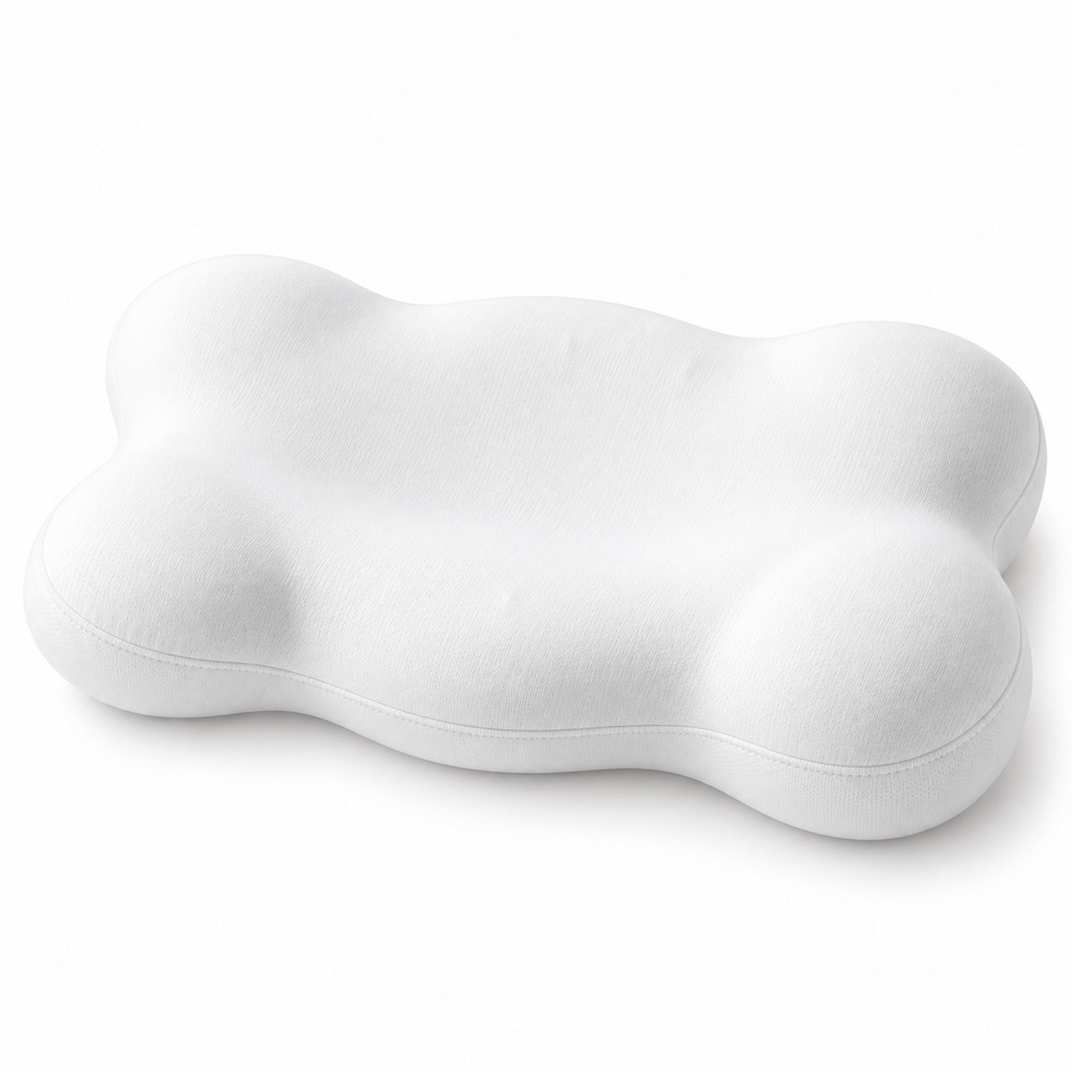 VHV Traagschuim hoofdkussen - Ergonomisch kussen met wolk design - Neksteun - 71x38x13 cm - Wasbare kussensloop - Wit