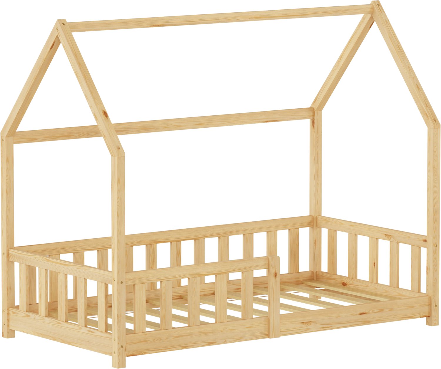 en.casa Kinderbed Hesel montessori bed met uitvalbeveiliging 80x160 cm naturel [en.casa]