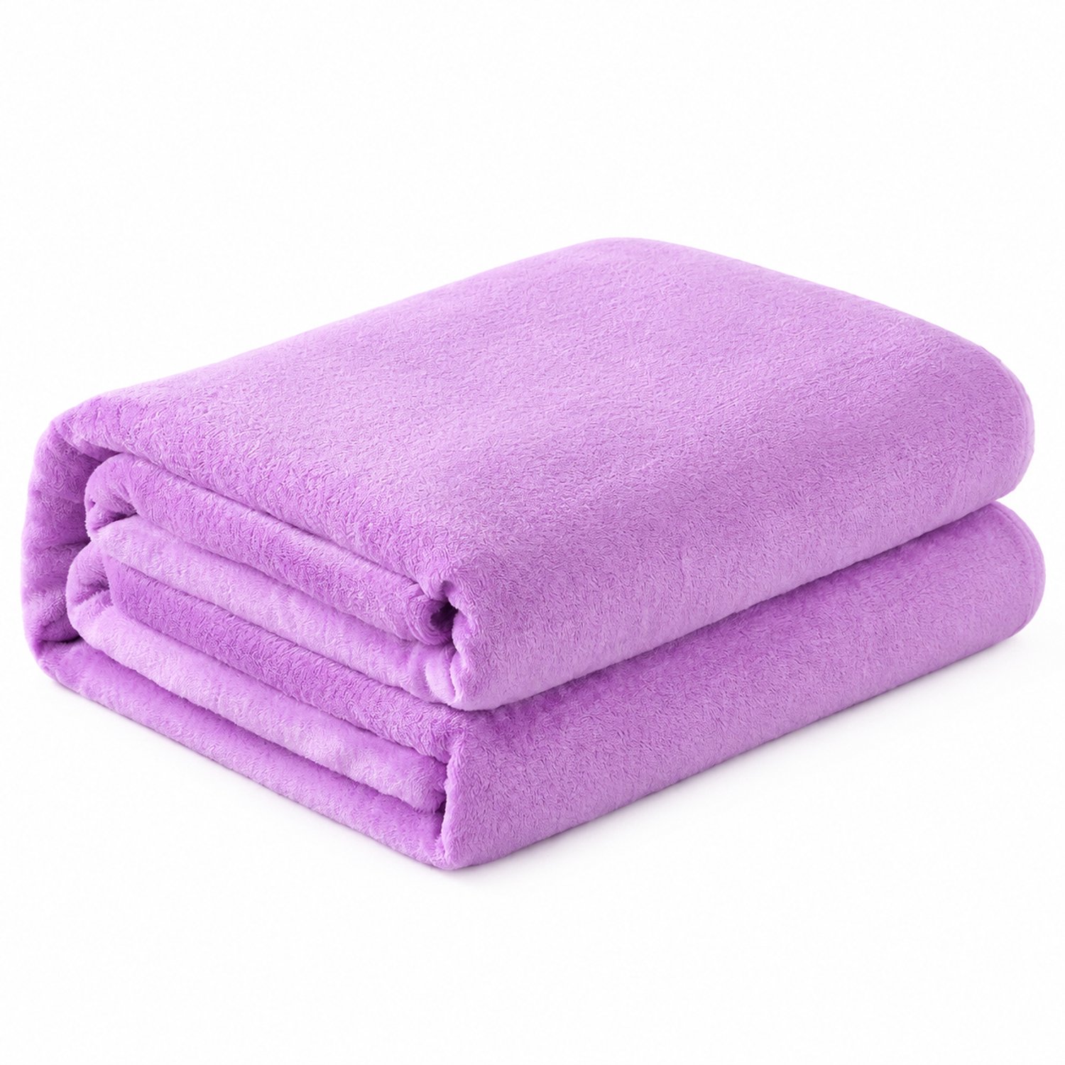 SWGOTA Paarse flanellen plaid 100 x 120 cm, effen polyester deken voor op de bank en een dutje