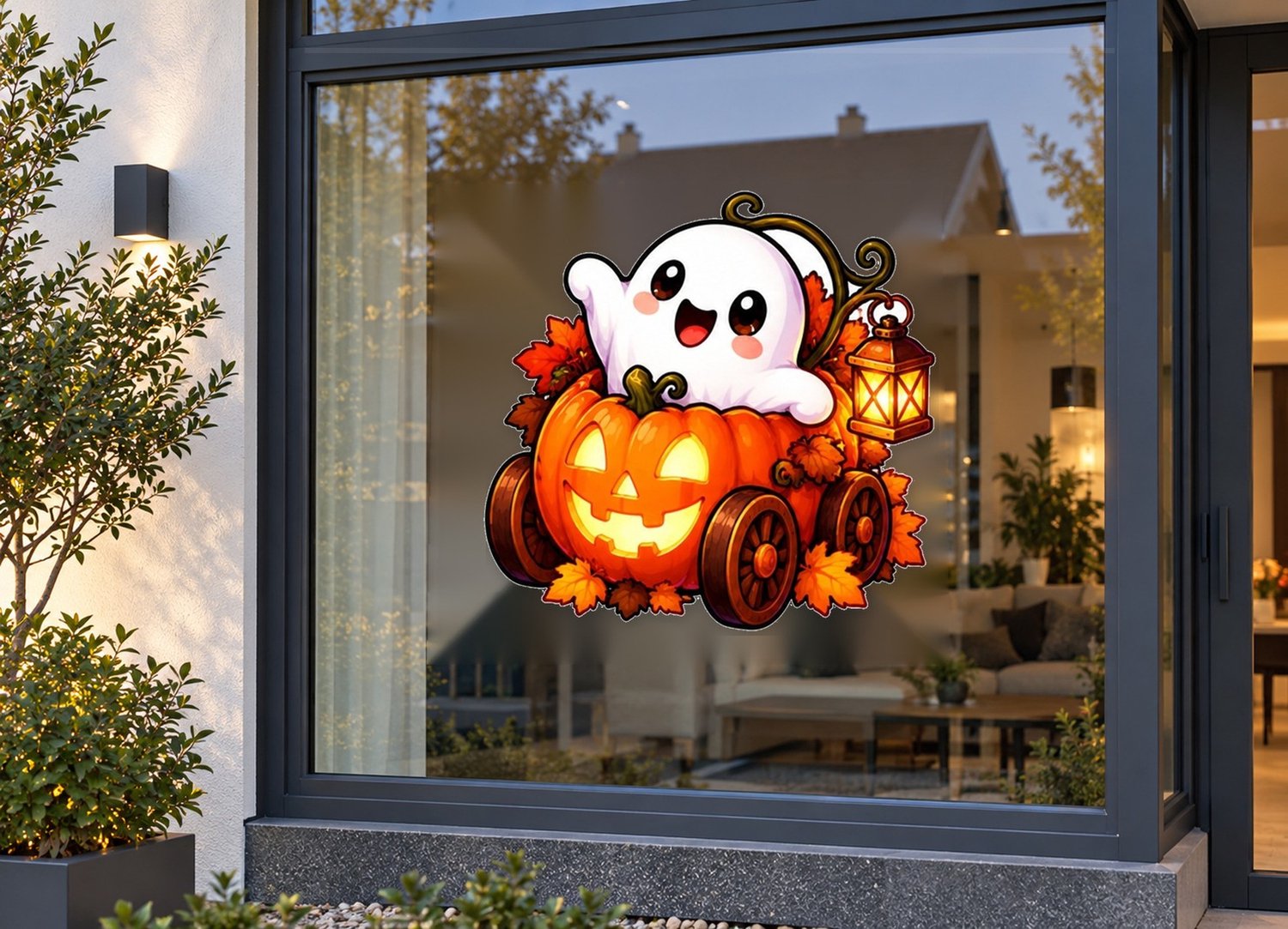De Stickerman Halloween Raamsticker 30cm Breed Herbruikbaar Weerbestendig (KV21) Multi