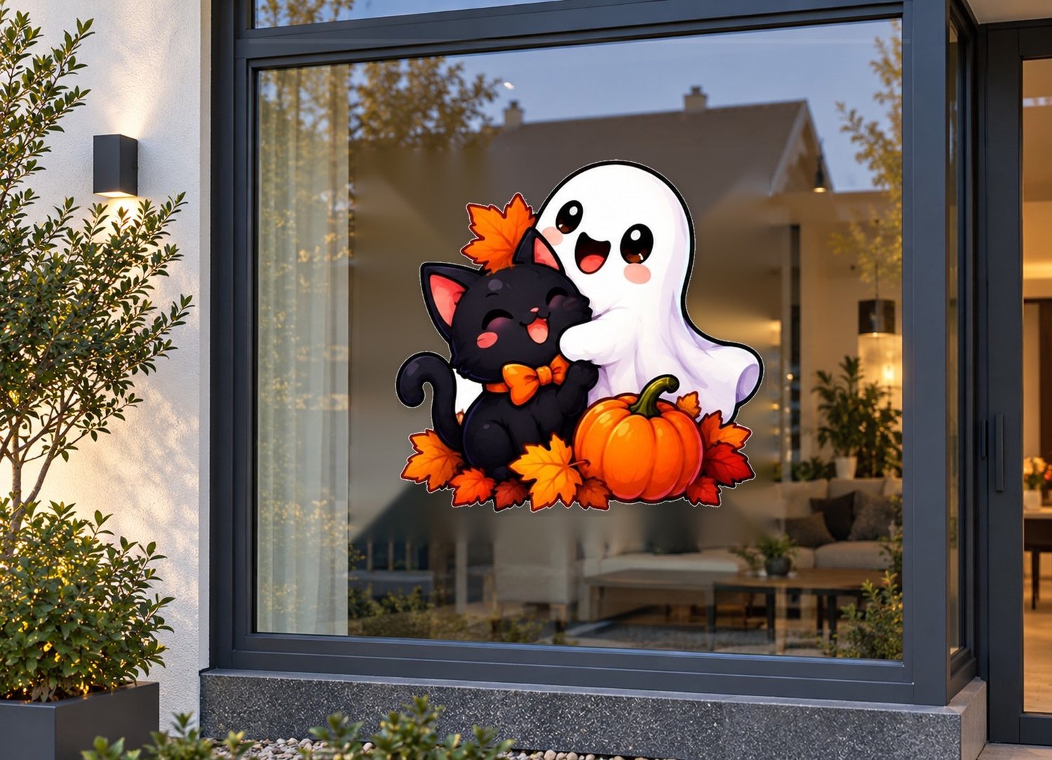 De Stickerman Halloween Raamsticker 75cm Breed Herbruikbaar Weerbestendig (KV7) Multi