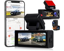 Dashcam 4K + 2.5K - 3.16 inch IPS scherm - GPS en 5GHz WiFi - optimale veiligheid op de weg - ShopVlot