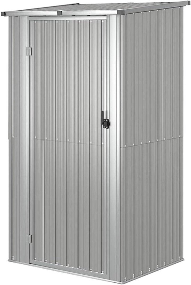 Gereedschapsschuur - Opbergbox voor de tuin - Buitenopslag - Schuin dak - 118 x 97 x 210 cm - Grijs