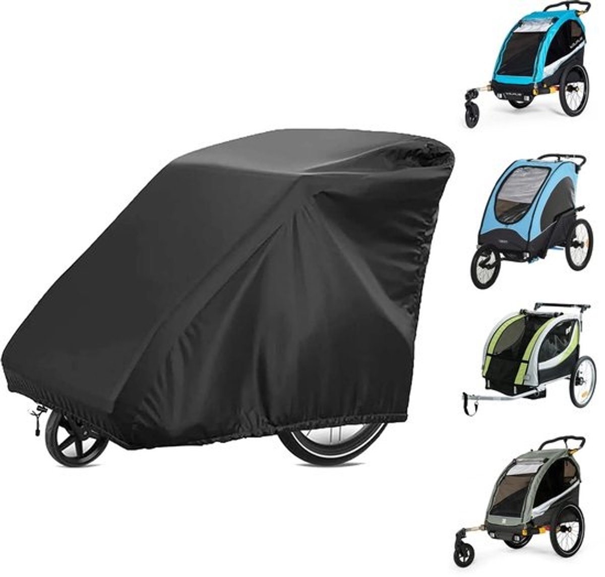 Dailygoods - Esoes afdekking voor fietskar - 420D Oxford-materiaal met PU-coating - Regen- en uv-bescherming, winddicht, 140 x 84 x 99 cm