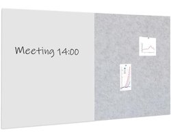 Vivol Whiteboard and bulletin board light grey 100x200 cm - 1 whiteboard and 1 acoustic plate - 5 colours - ShopVlot