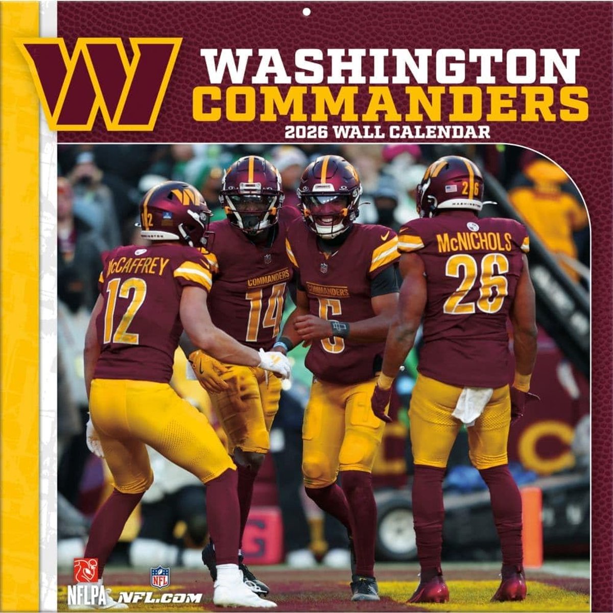 Washington Commanders 2026 12x12 Team Wall Calendar - ShopVlot