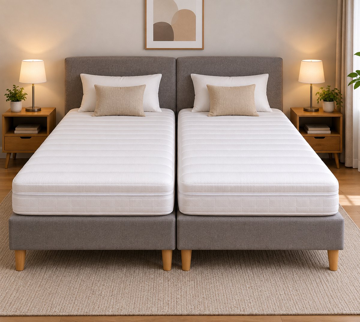 FITBERTH 100x200x16 Matras - Medium - HY33 - Premium - Orthopedisch Verantwoord - Ventilerend - Ergonomische Ondersteuning - Afritsbaar - Wasbaar wit