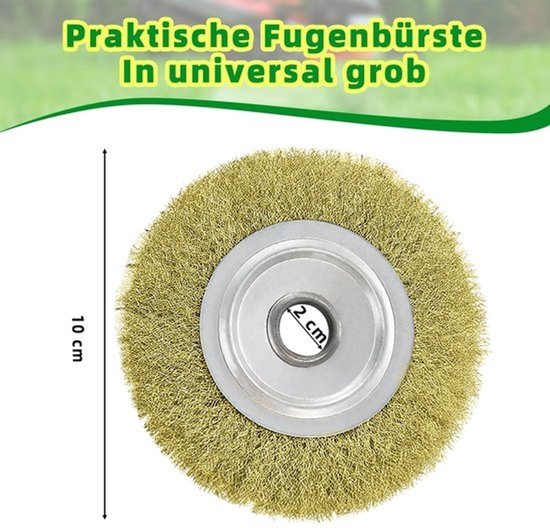 Dailygoods-voegenborstelset - 4 stuks - draadborstel - voor Gloria Multibrush/Weedbrush - Ø11,5 cm - voor bodemreiniging - robuuste constructie - slijtvast — afbeelding 3