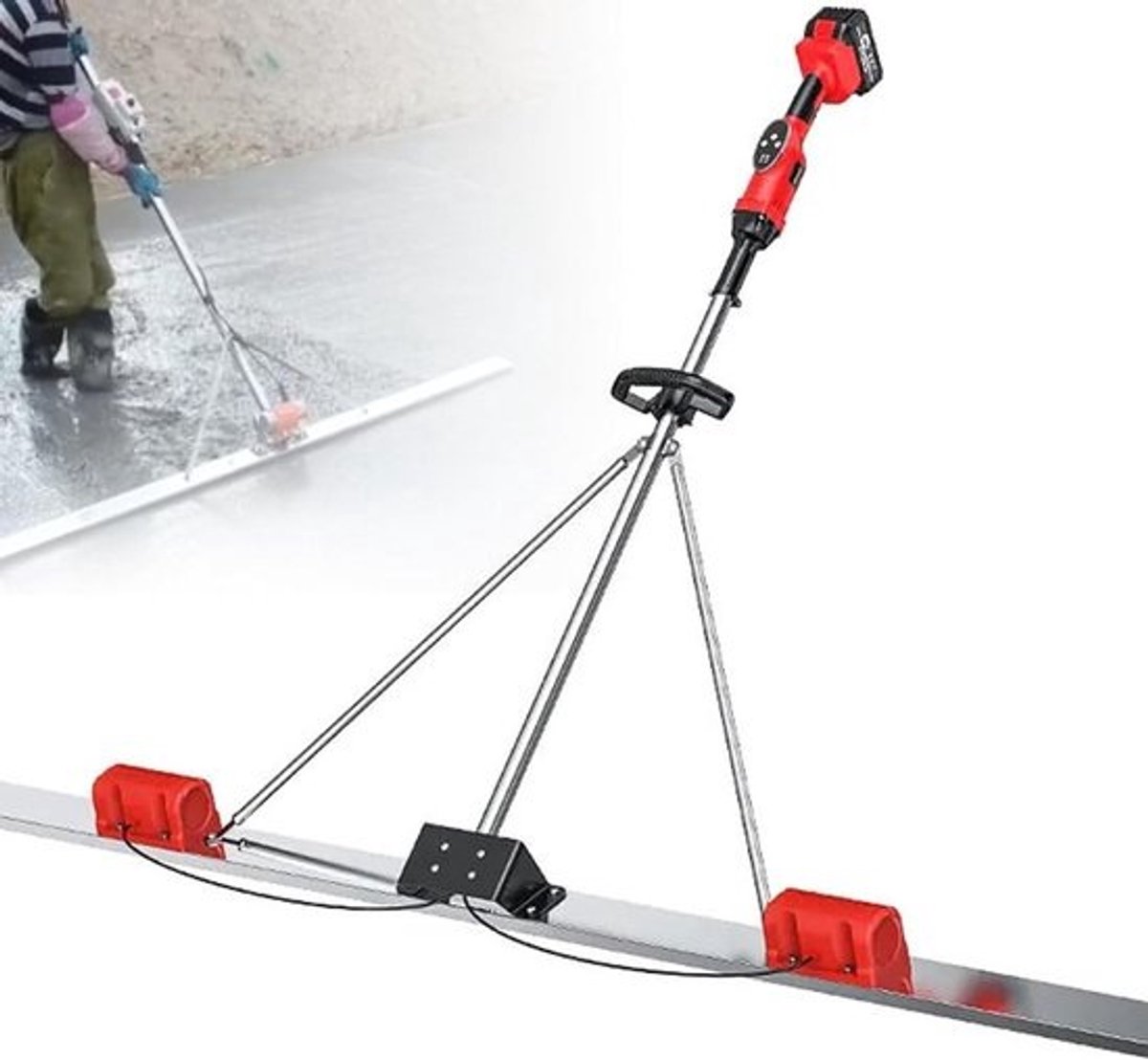 Betontriller - Dekvloermachine - voor betonafwerking - 9 instelbare snelheden - Schraper van 1,5 m - Grijs