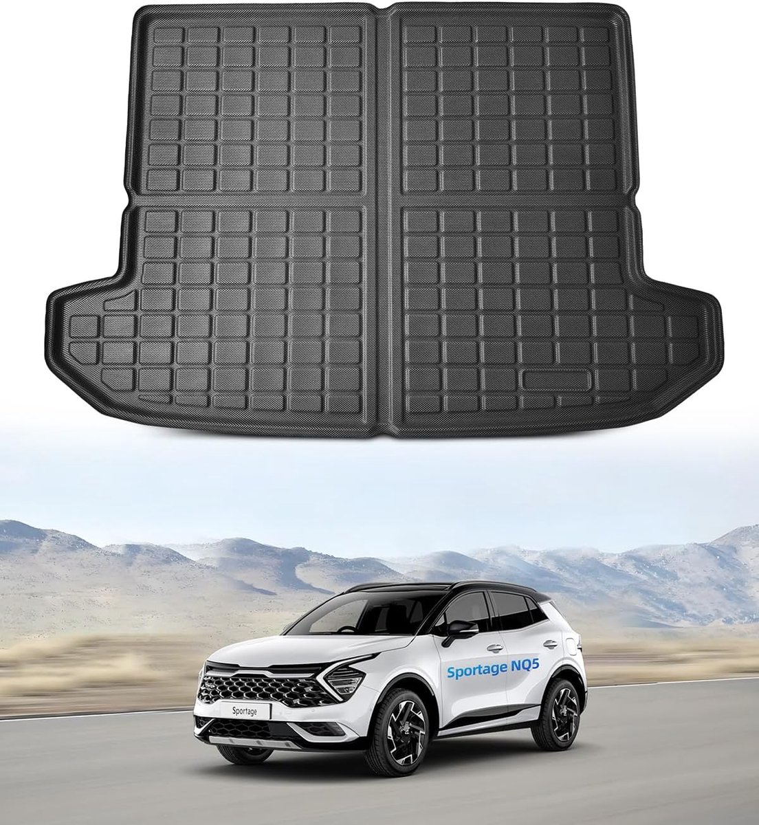 Trunk Mats for Kia Sportage NQ5 2025 2024 2023 2022, Original TPE Rear Trunk Mat with High Edge, Anti-slip and - ShopVlot