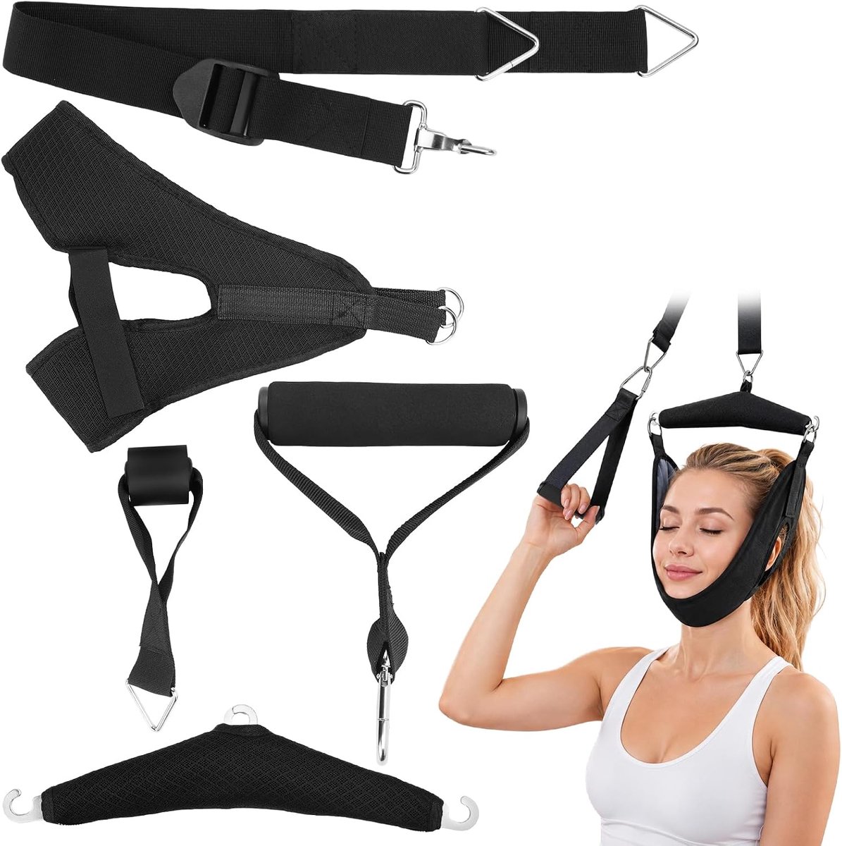 Neck Puller, Neck Traction Device, Neck Stretcher, Cervical Portable Neck Support, Portable Over the Door Device for - ShopVlot