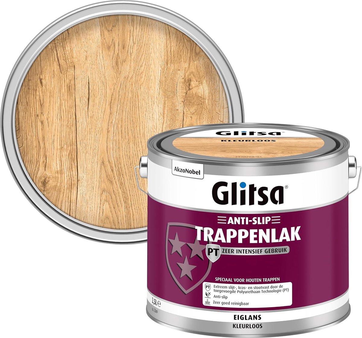 Vloerverf 2.5 Liter - EiglansTransparent - Antislip - Slijtvast en krasbestendig - ShopVlot