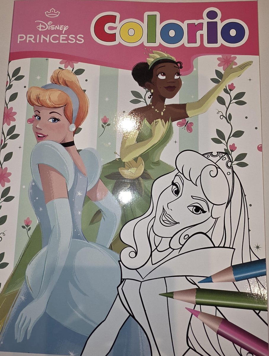 Disney Princess kleurboek - Colorio - doornroosje, assepoester en Tiana - 32 pagina's - kleuren - kleurplaten