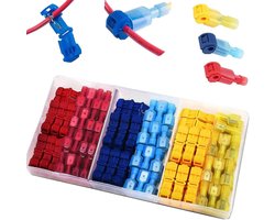 T-Tap elektrische connectors 120 stuks - 60 T-tak connectors + 60 platte stekkers - kleurgecodeerd - Homevero