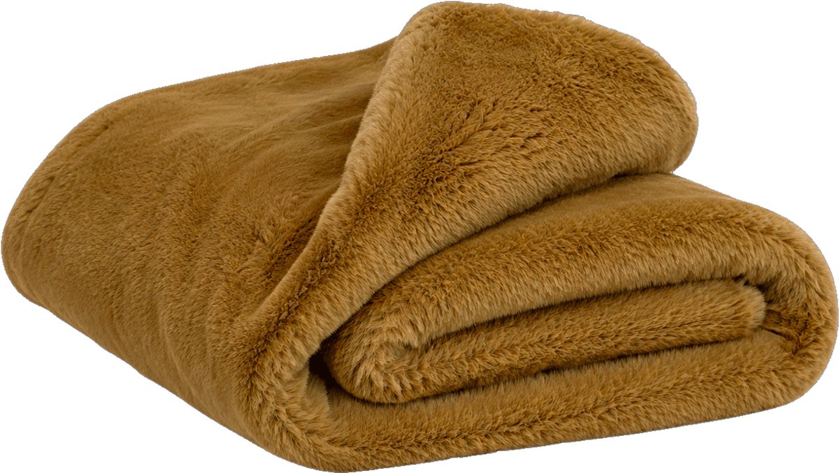 Chamonix plaid faux fur - gold - 150x250 cm