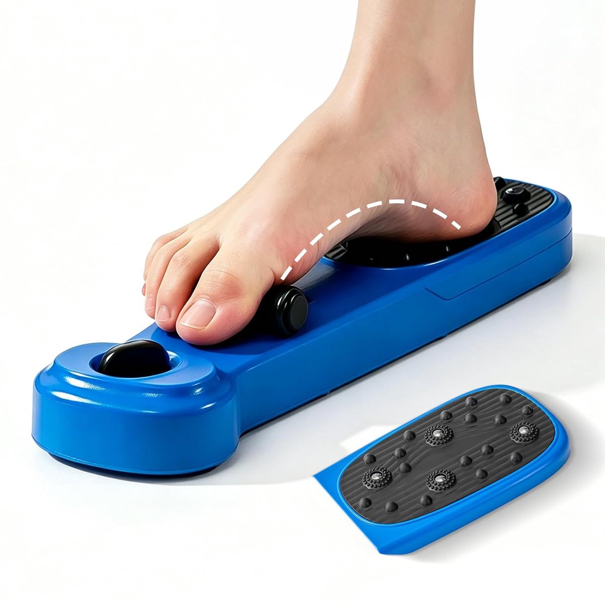 Voetboogtrainer Geschikt voor platvoeten met verstelbare weerstand, versterkt de tenen, traint de voetspieren, verbetert de ondersteuning en flexibiliteit van de voetboog, blauw, 34 x 9 x 5 cm.