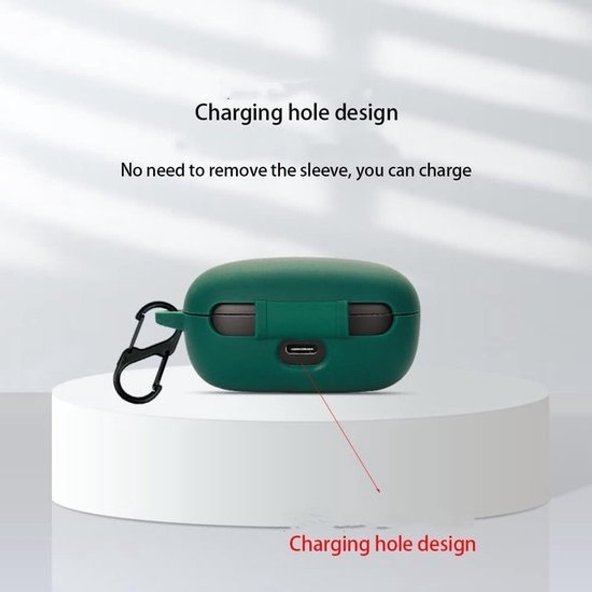 Oortelefoonhoesje - Beschermhoesje case - Oordopjes beschermen - Waterdicht siliconen materiaal - 20 gram - donkergroen