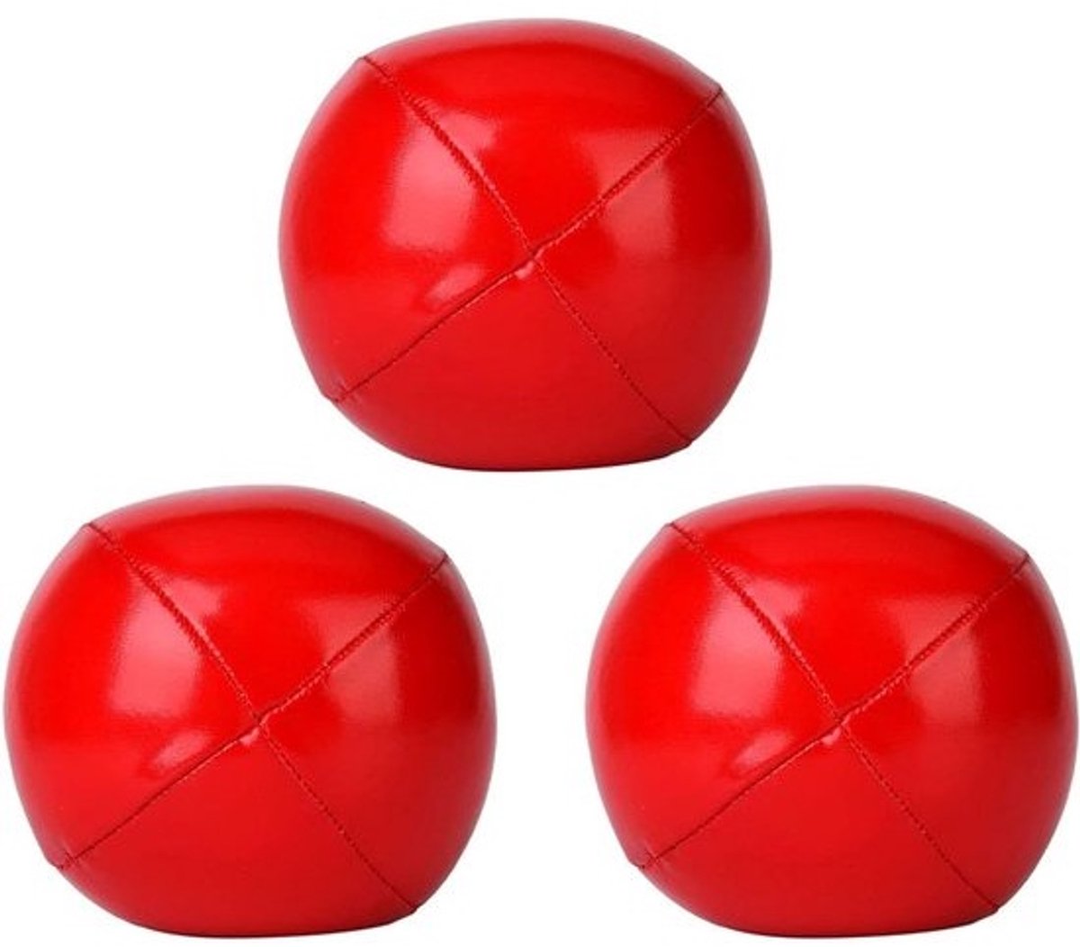 Set jongleerballen - Oefenballen - behendigheid - Coördinatie verbeteren - Scheurbestendig - PU-leer - 3 stuks - Rood geel blauw wit