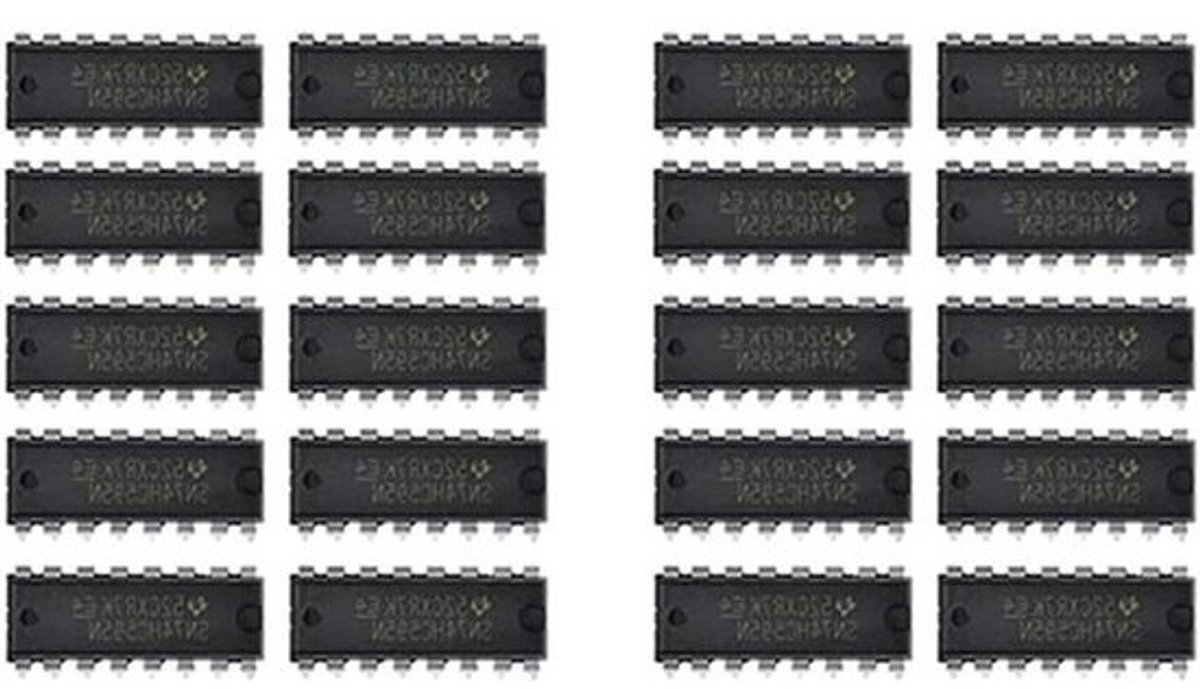 Logic-Shift-register - Geïntegreerd circuit - Voor elektronische projecten - 8-bit seriële uitbreiding - DIP-16-behuizing - Zwart