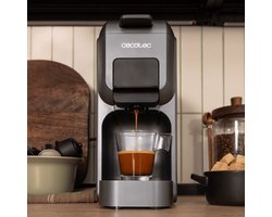 Cecotec Kapselmaschine Freestyle Compact Black. 1350W, Thermoblock-Heizung, Forcearoma-Technologie 20 Bar, 4-in-1 Espresso-Maschine. Geeignet für gemahlenen Kaffee, Dolce Gusto, Nespresso und K-Fee