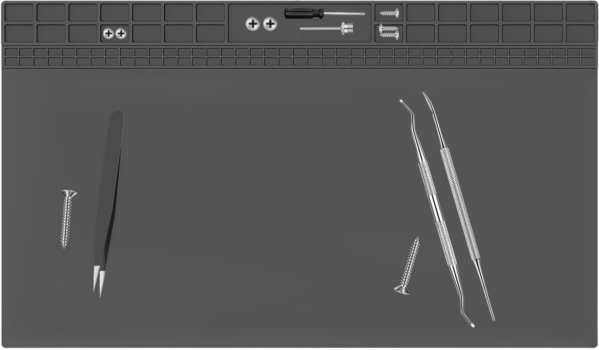 Soldeermat, soldeeronderlegger, extra groot, 60 x 35 cm, siliconen mat, hittebestendig tot 500 °C, reparatie, soldeermat met multifunctioneel, voor soldeerwerkzaamheden, mobiele telefoon