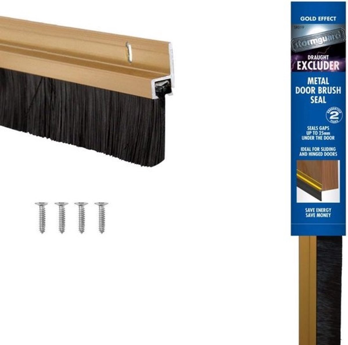 Deurborstel - tochtwerende excluder - Goud