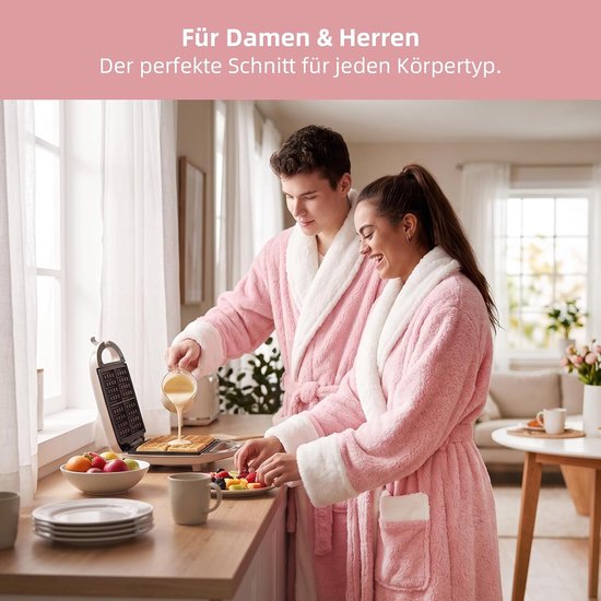 Badjassen Mannen en vrouwen Universeel Zacht flanel materiaal Extra grote zak ontwerp Een maat Als cadeau voor een vriendin Moeder Vriend (Pink) — afbeelding 2