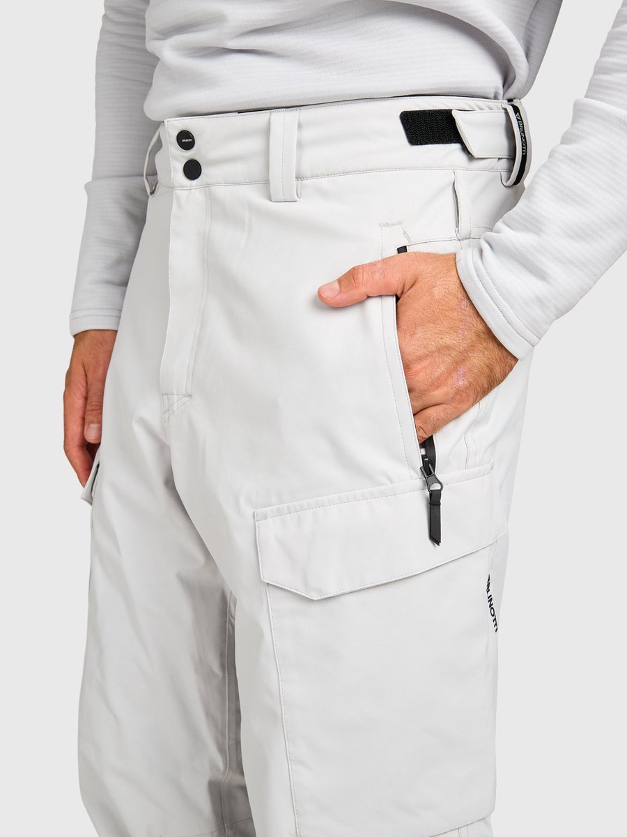 Brunotti Footrail-Cargo Skibroek Heren Soft Ski Broek Fleece Lining 15K Waterproof Relaxed Fit Grijs