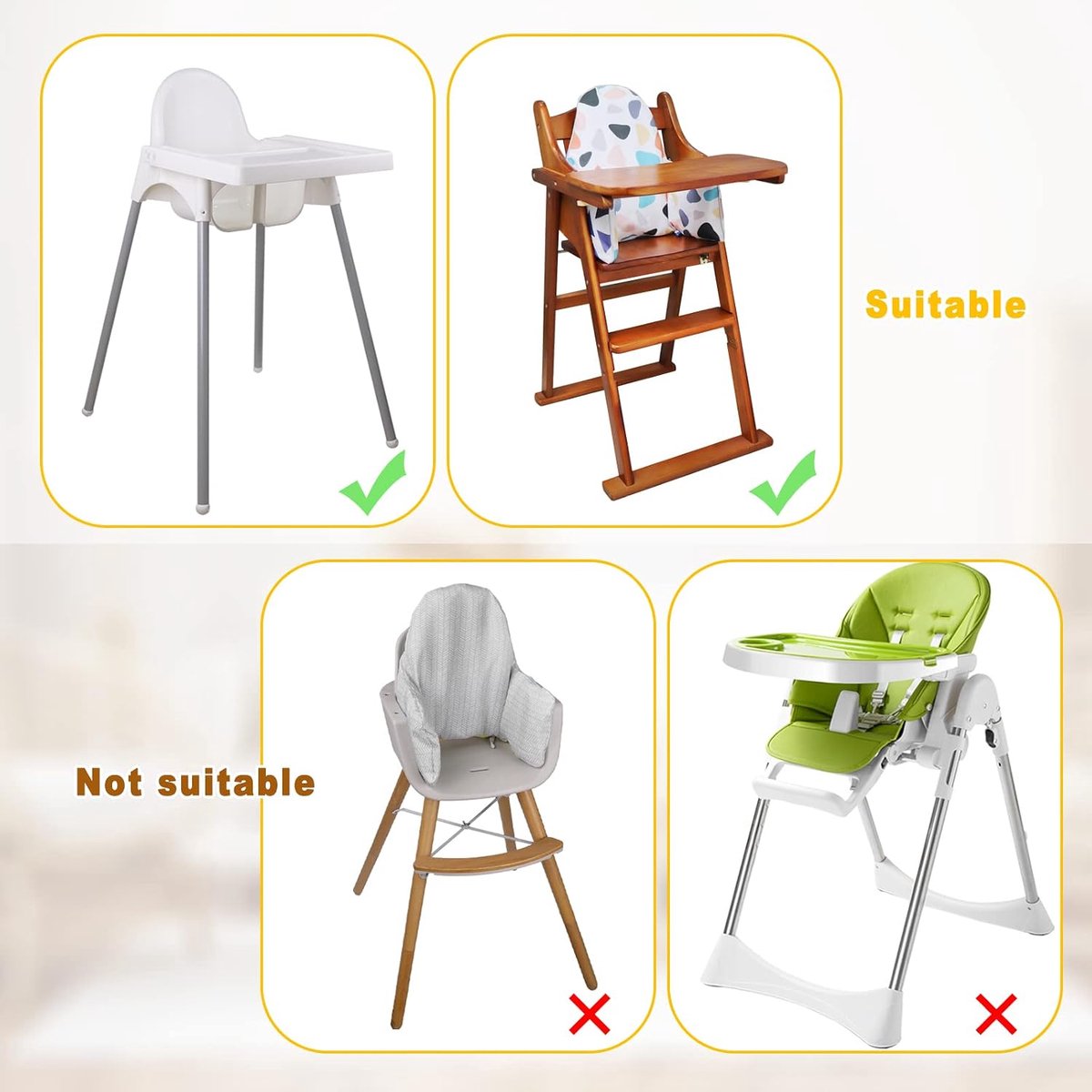 Zitkussen voor kinderstoel, kussen voor IKEA Antilop-kinderstoel, zitkussen, geïntegreerd opblaasbaar kussen, zacht en comfortabel (kleurrijke kiezelstenen) – foto 6