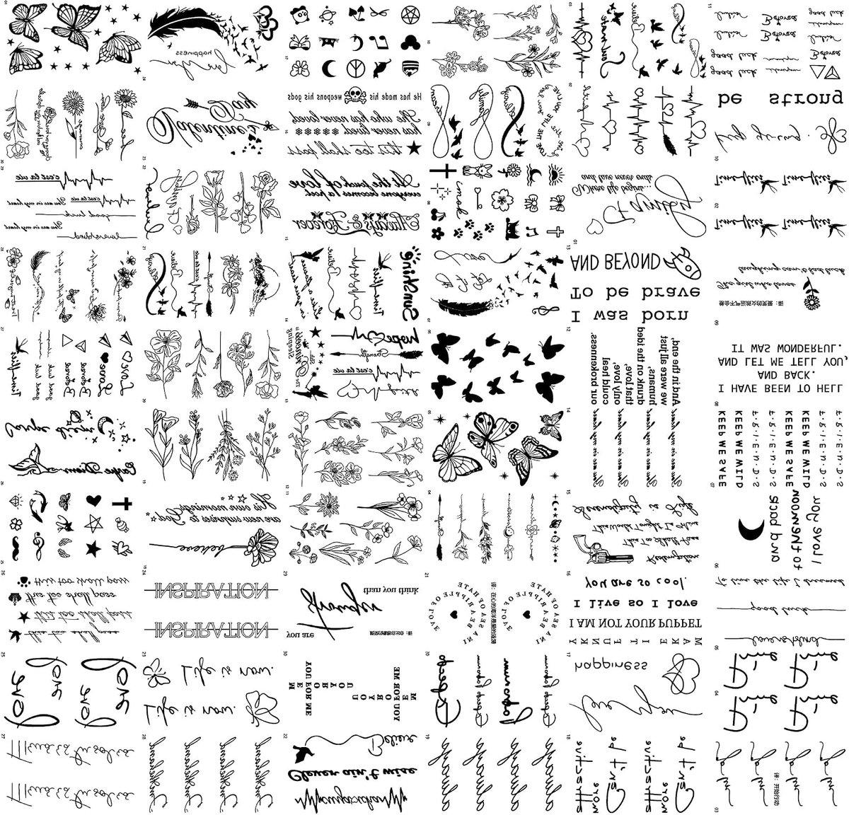 60 Bladeren Tattoo Temporary Tattoos Klebetattoos Volwassenen Temporary Tattoos Festival Aufklebe Frauen Karneval Fasching Deko