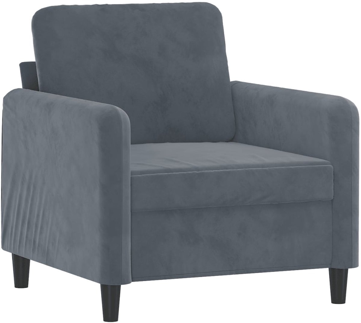 vidaXL Fauteuil - 60 - cm - fluweel - donkergrijs