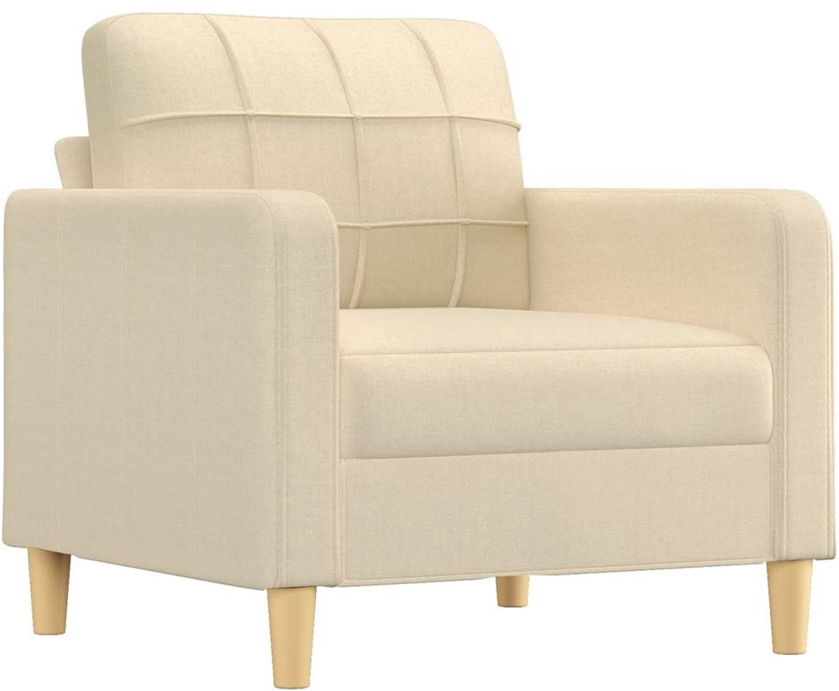 vidaXL Fauteuil - 60 - cm - stof - crèmekleurig