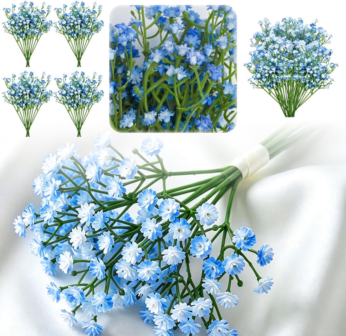 10 Stuks Kunstzinnige Blauwe Bloemen, Nepbloemen, voor Woon- en Trouwdecoratie
