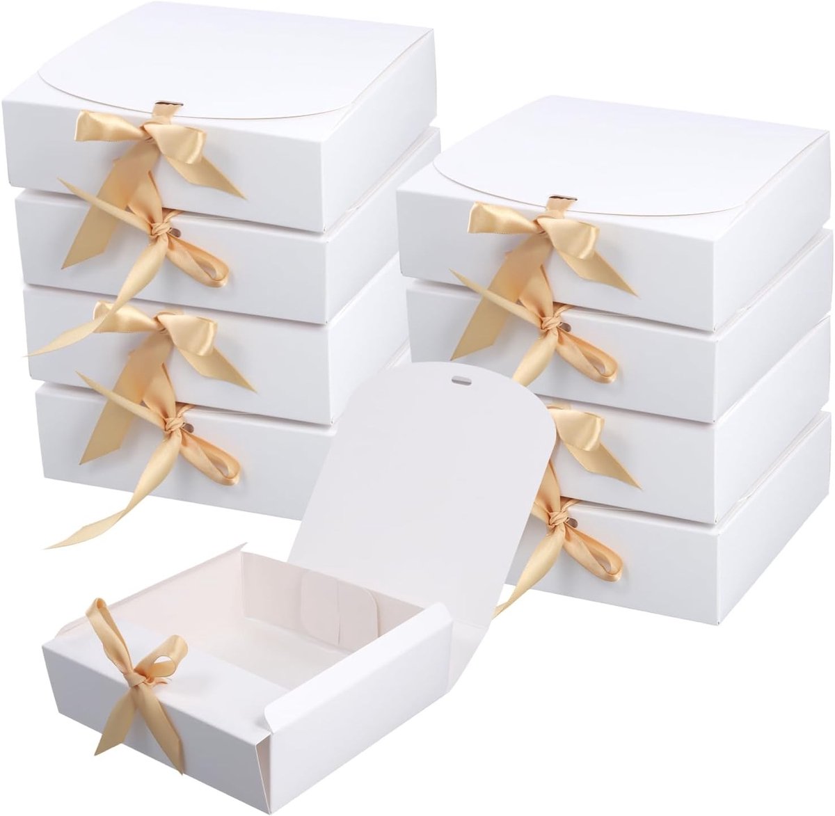 20 Stuks Geschenkdozen met Deksels, 16,5 x 16,5 x 5 cm, Voor Bruiloft, Verjaardag en Cadeauverpakking Chocolade