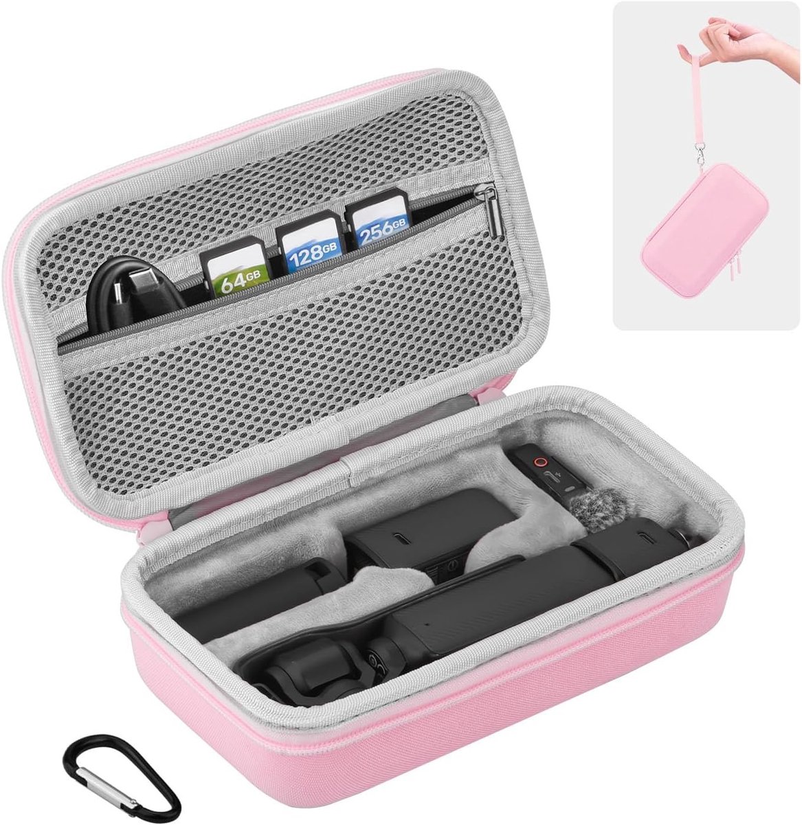 Draagtas voor Osmo Pocket 3 in Roze - Bescherming, Opbergruimte en Accessoires voor Dji Camera